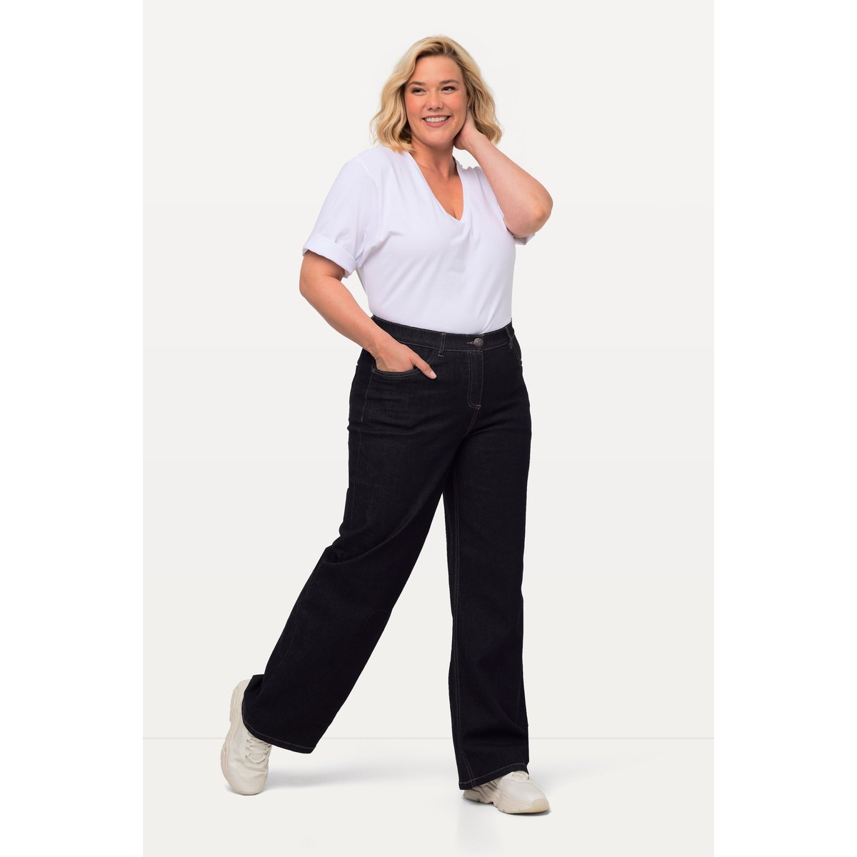 Jean Mary ceinture confortable jean bleu foncé, ULLA POPKEN