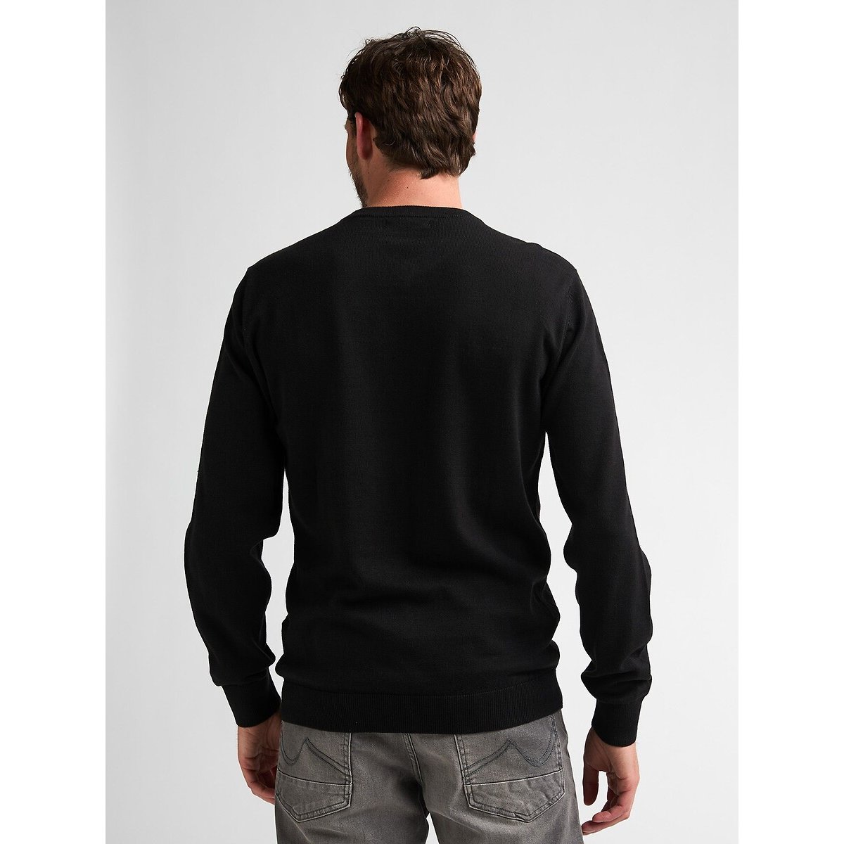 Maglione con scollo a V nero , PETROL INDUSTRIES