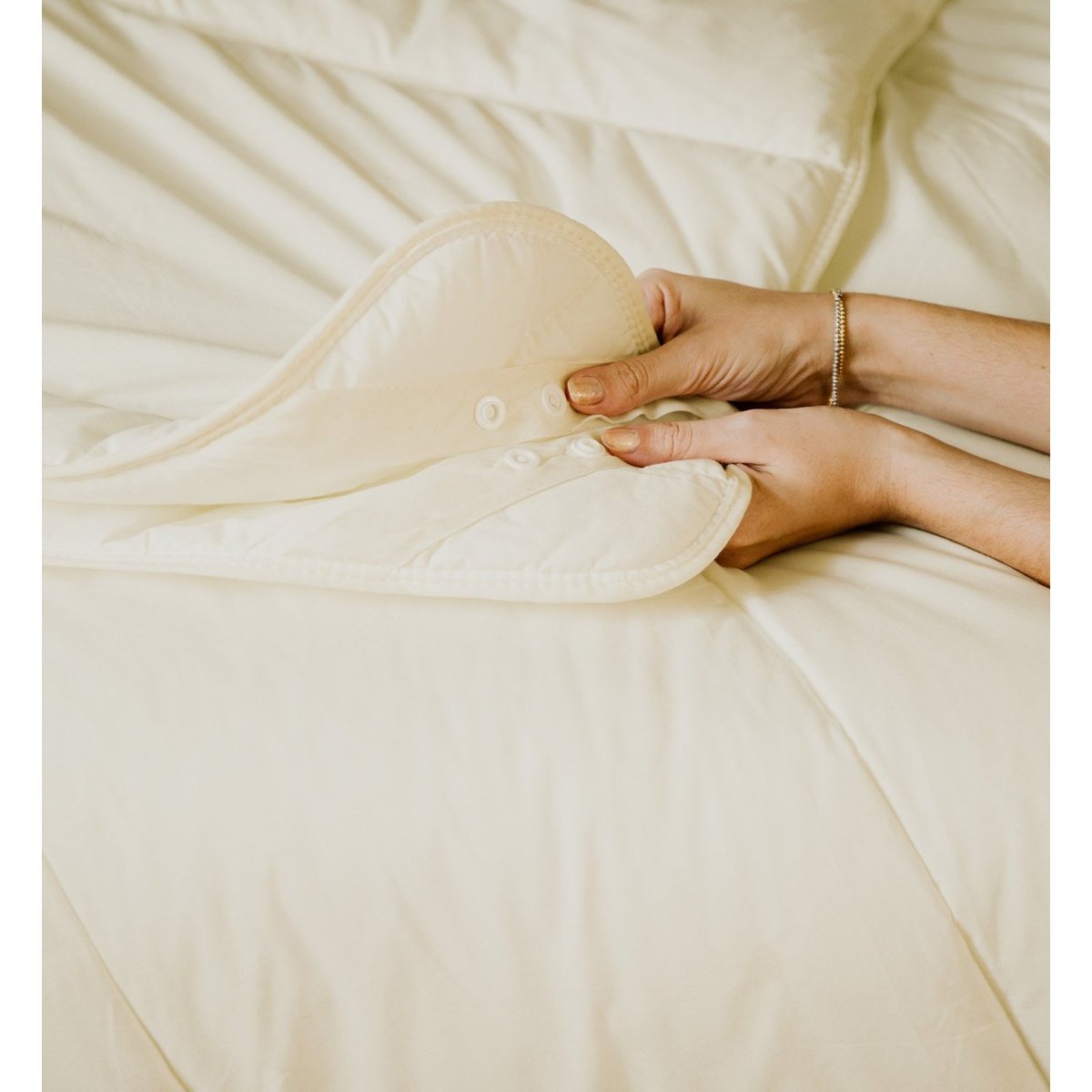 Couette Adulte Enveloppe Coton Bio 4 saisons MAUI couleur unique, KADOLIS