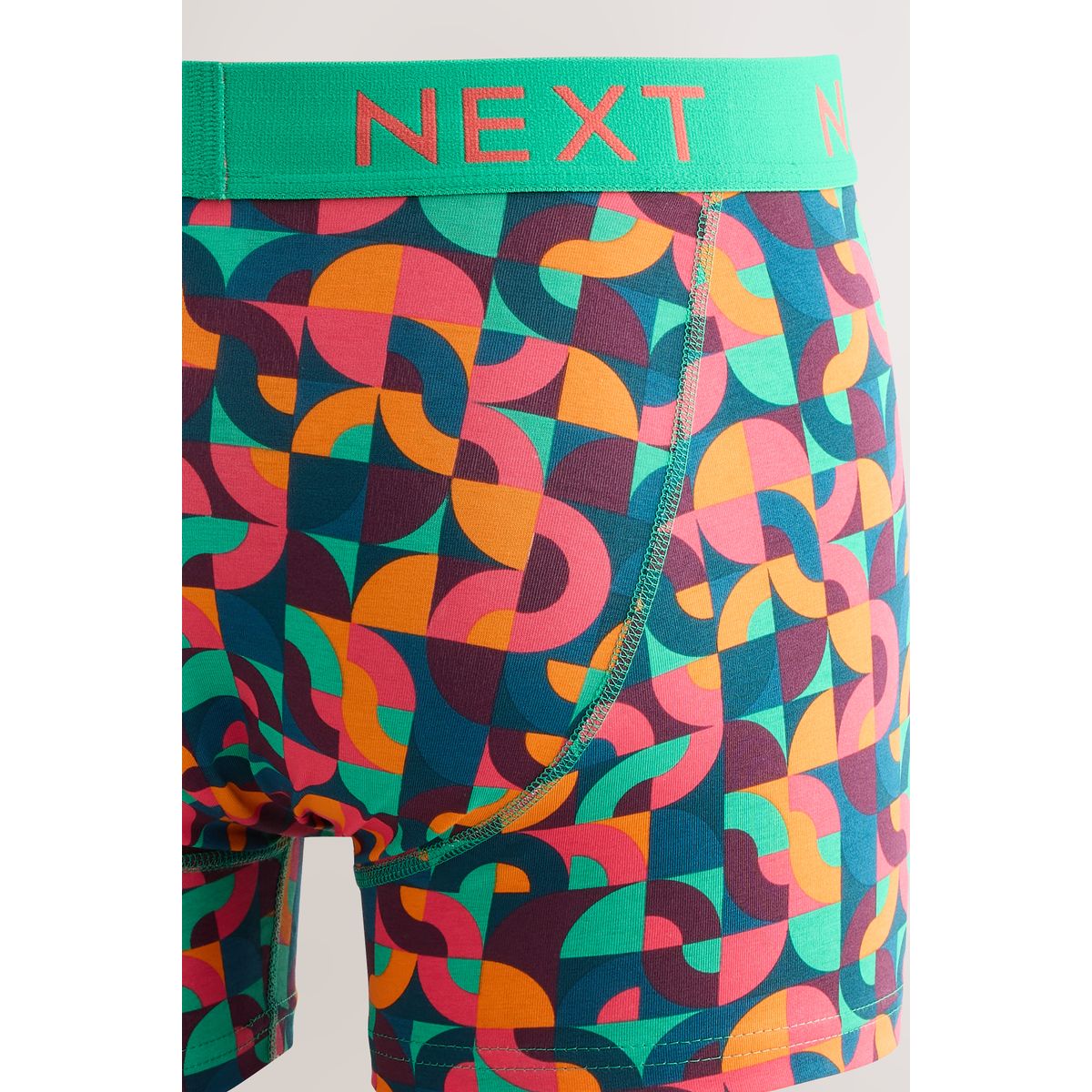 Boxer avec ouverture sur le devant, lot de 5 imprimé géométrique cercle bleu vif/orange/violet, NEXT
