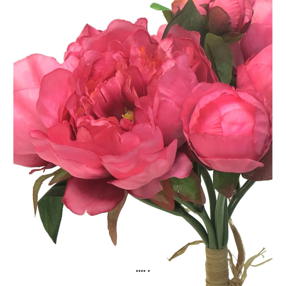 Bouquet de Pivoines factices 8 têtes D28cm rose fushia 730, ARTIFICIELLES