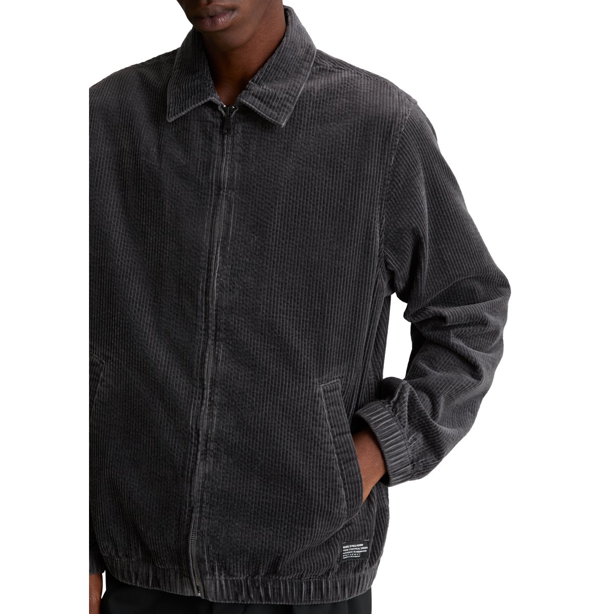 Surchemise en velours côtelé, coupe classique en coton biologique gris, MARC O’POLO DENIM