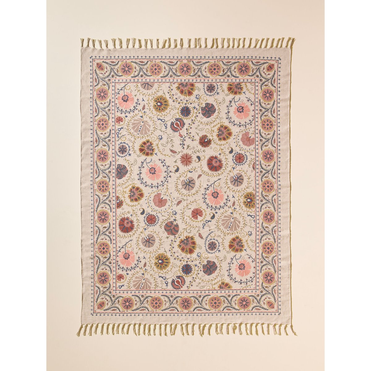 Tapis en coton brodé Flore - L imp fleurs, CYRILLUS