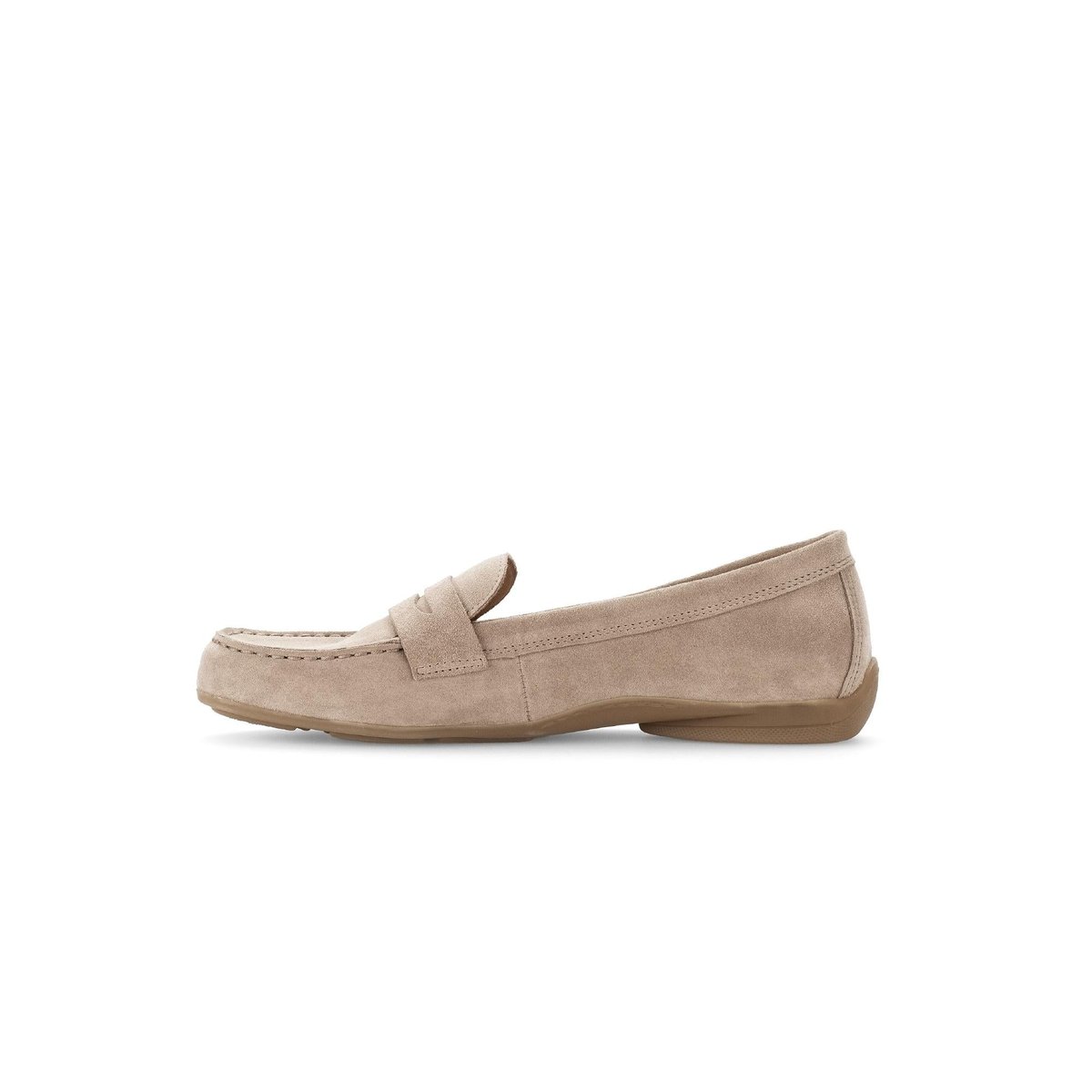 Mocassins en cuir à talon compensé beige, GABOR