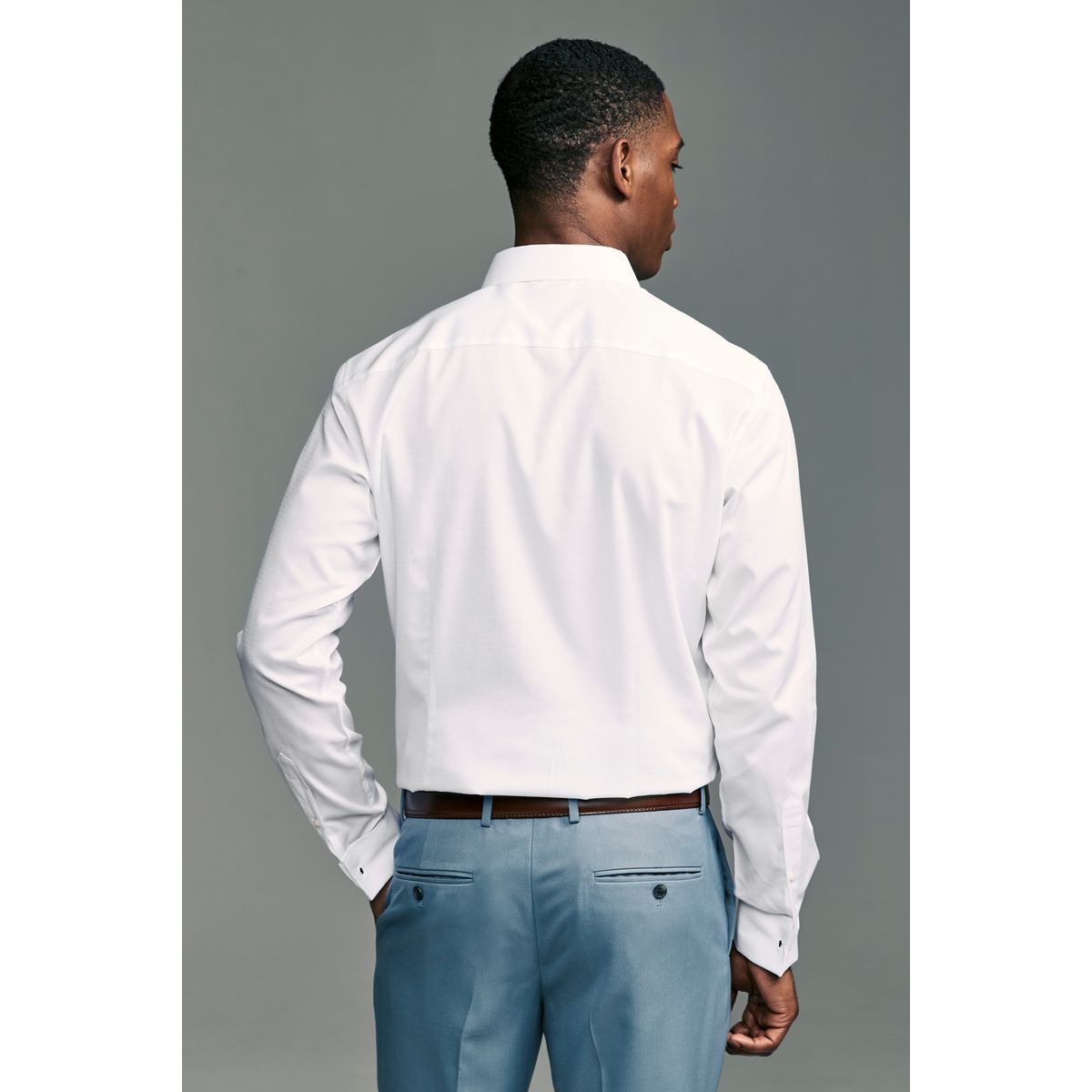 Chemise à poignet double facile d'entretien blanc, NEXT
