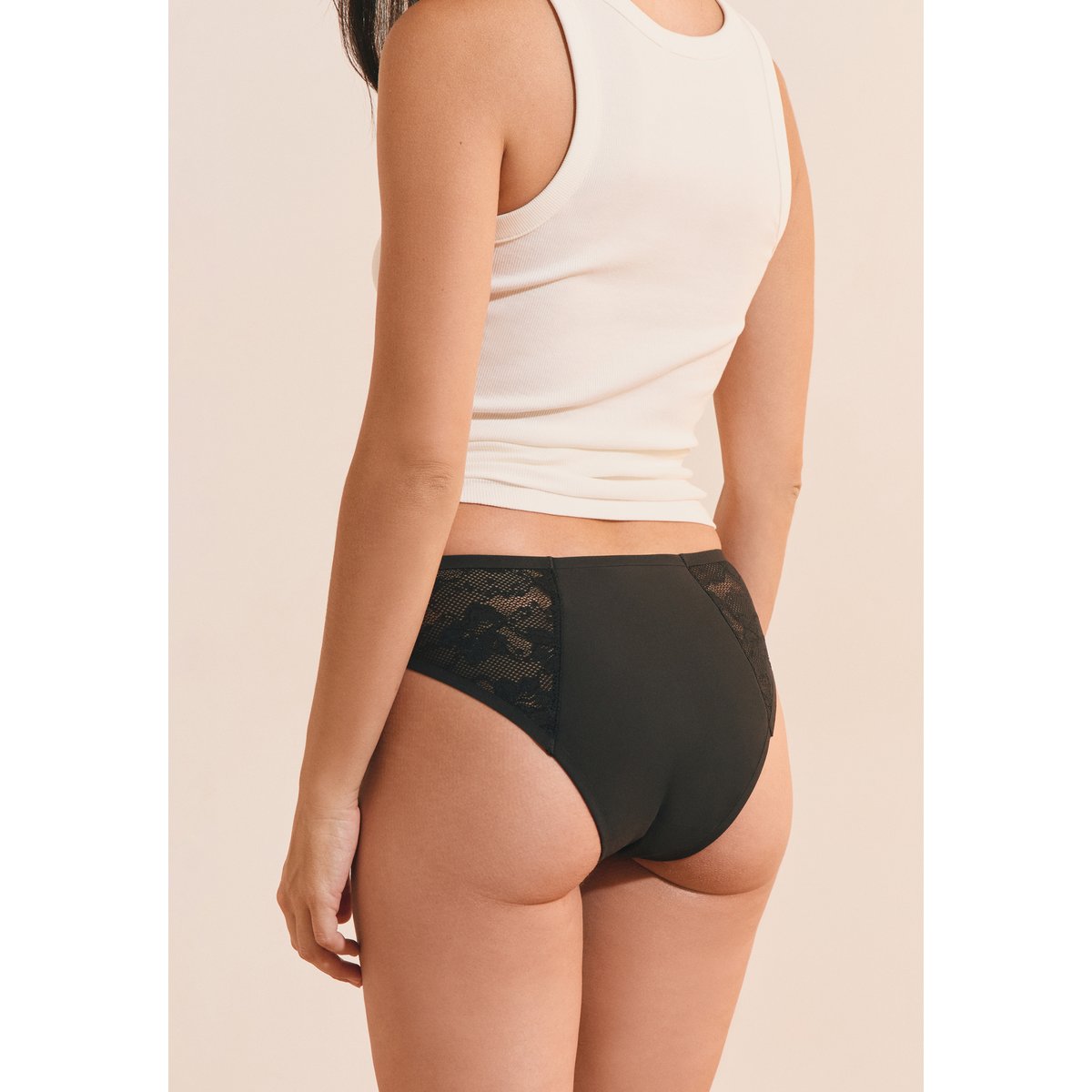 Culotte menstruelle avec détail en dentelle - Flux abondant NALYA noir, ETAM
