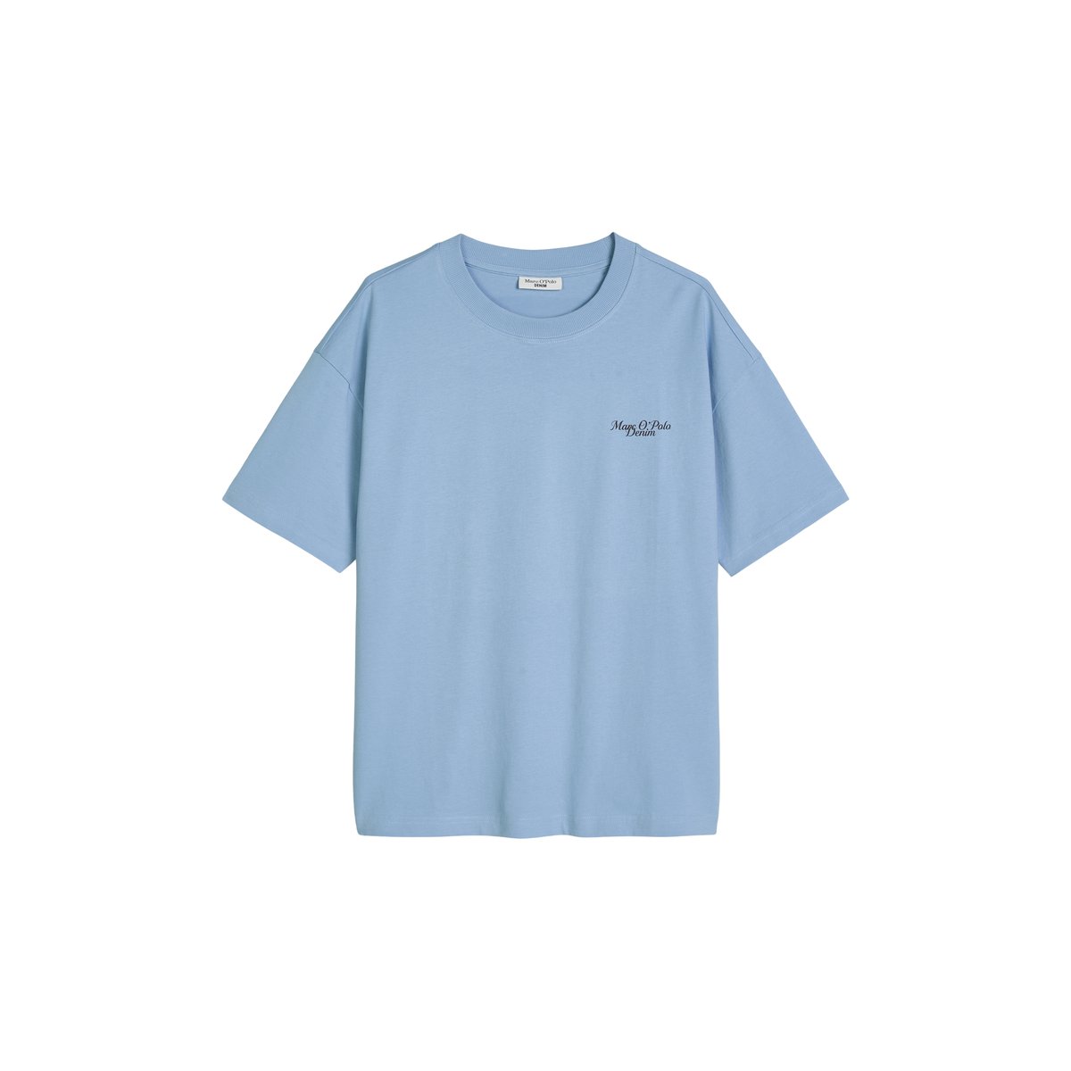 T-shirt à logo relaxed en coton organique bleu moyen, MARC O’POLO DENIM