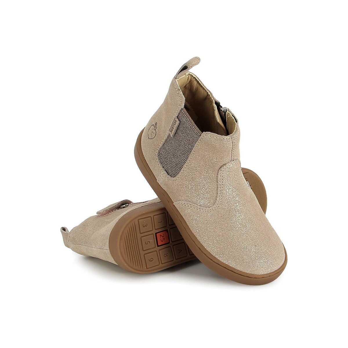 Stivaletti in pelle PLAY CHELSEA beige/dorato, SHOO POM