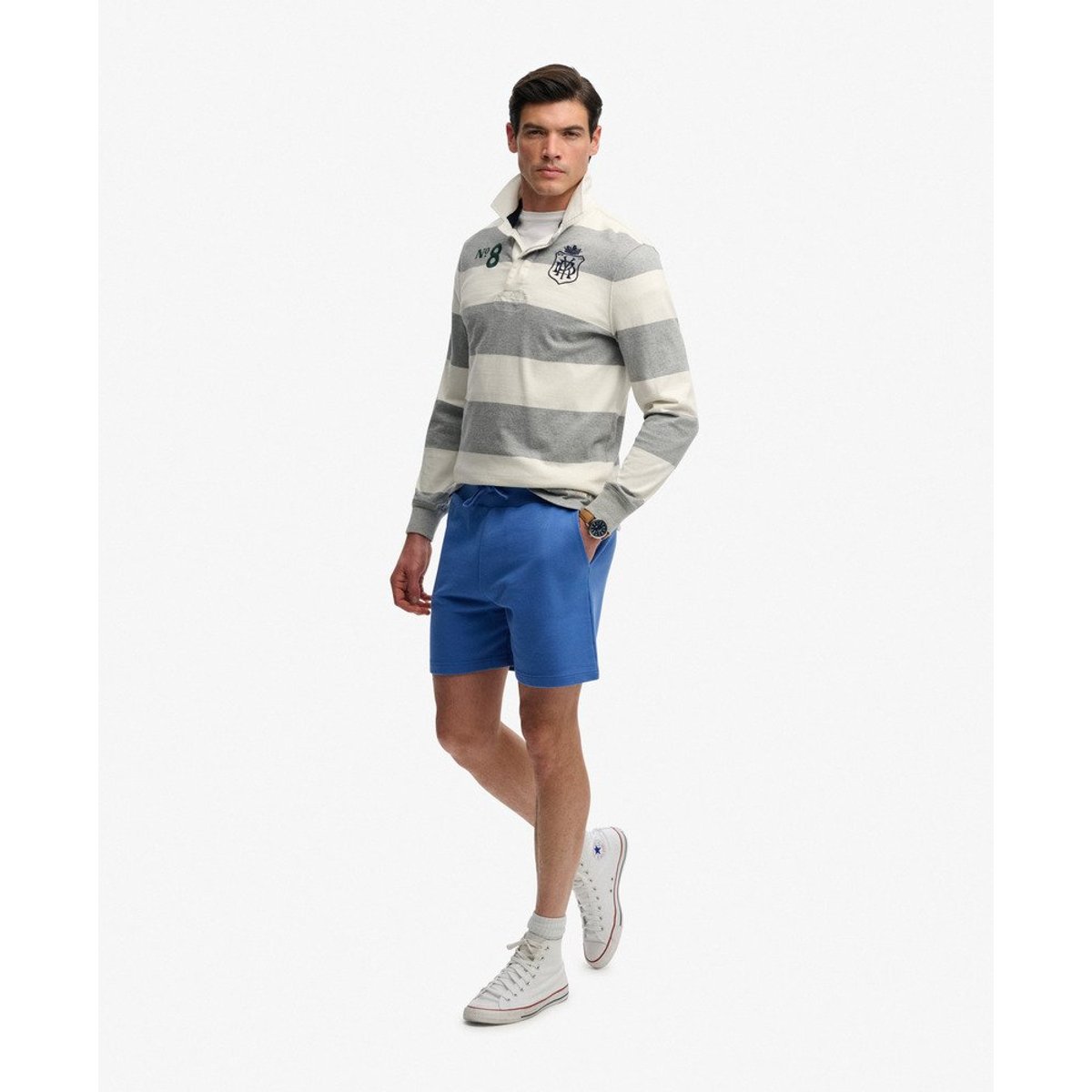 Short Classic Essential Logo bleu chambray, SUPERDRY