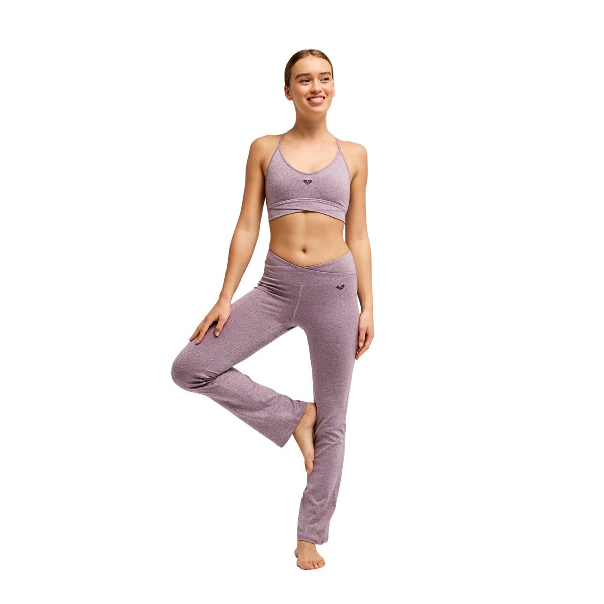 Pantalon de sport taille haute RISE & VIBE BOOT LEG. violet blackberry wine, ROXY