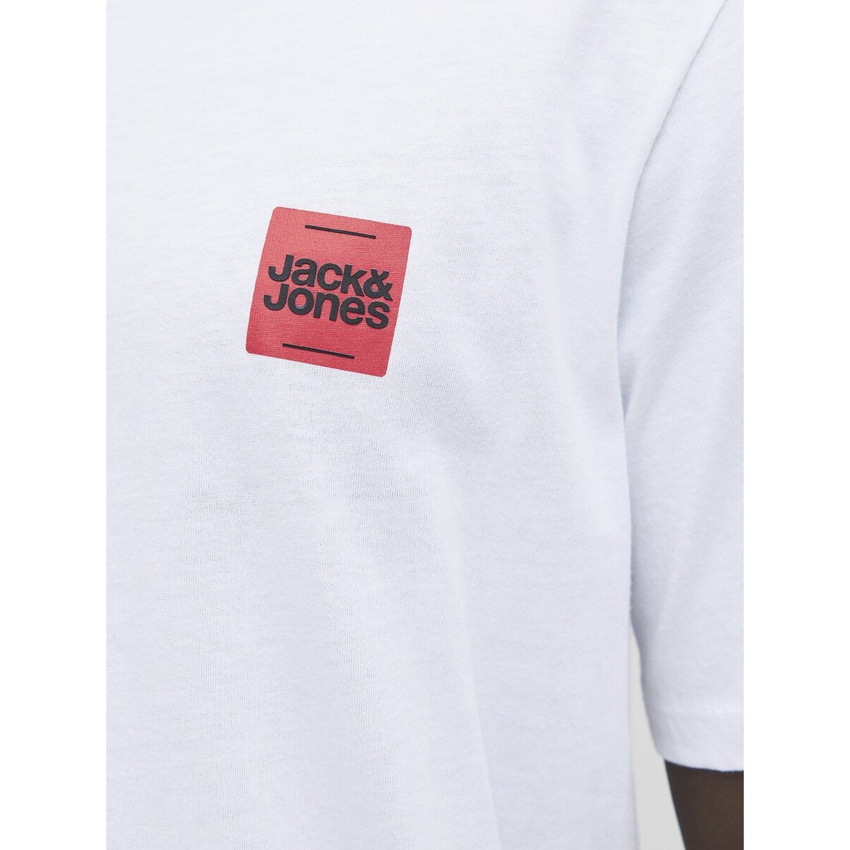 T-shirt col rond Logo blanc, JACK & JONES