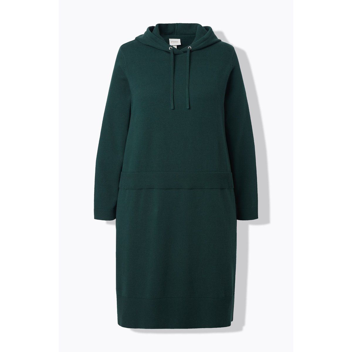 Robe maille, capuche, coton bio vert émeraude, ULLA POPKEN
