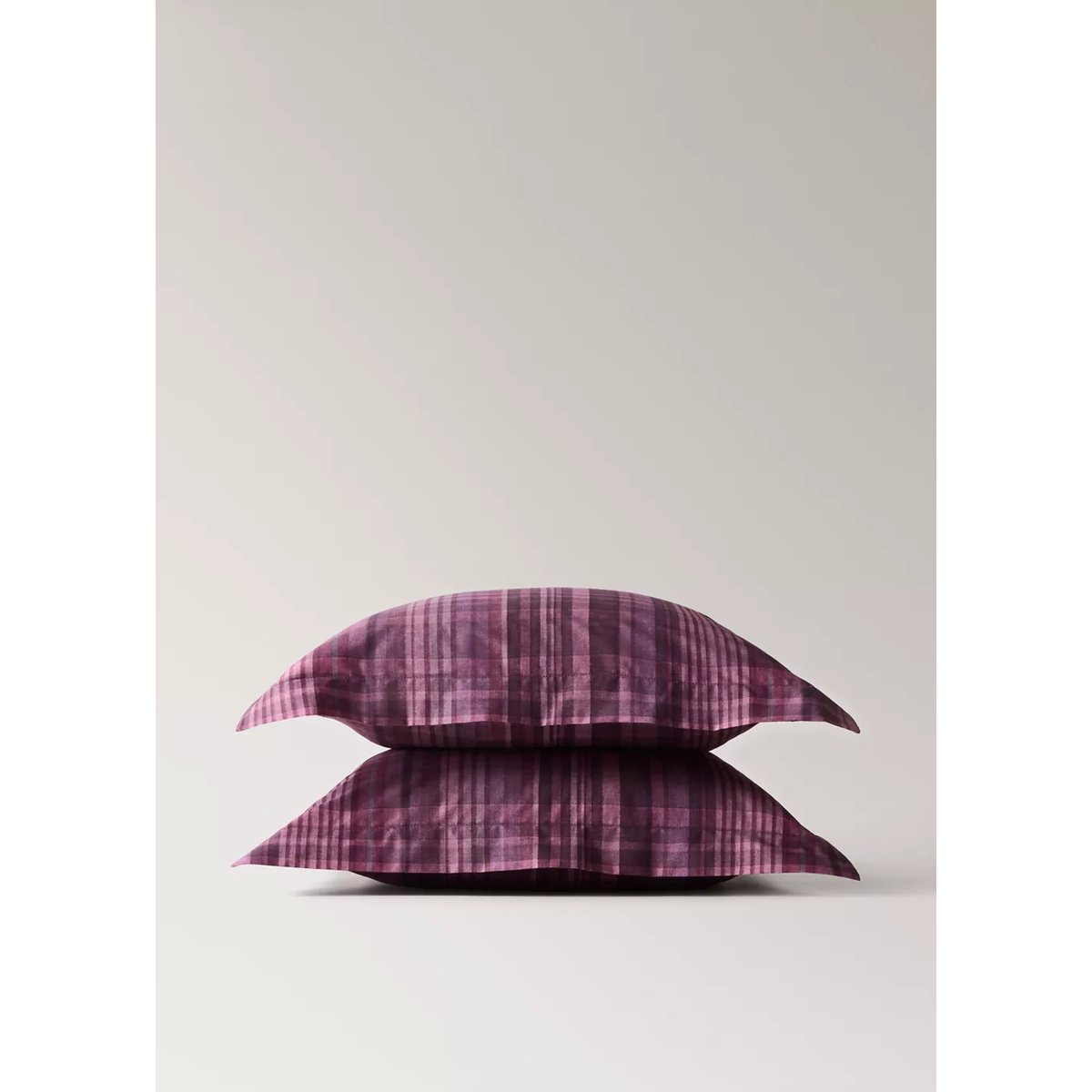Taie d’oreiller 100 % coton à carreaux 60x60 cm lie de vin, MANGO HOME