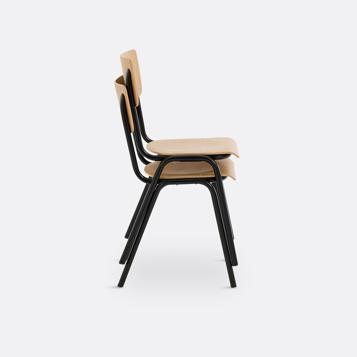 Lot de 2 chaises d'écolier empilables, Hiba chêne, LA REDOUTE INTERIEURS
