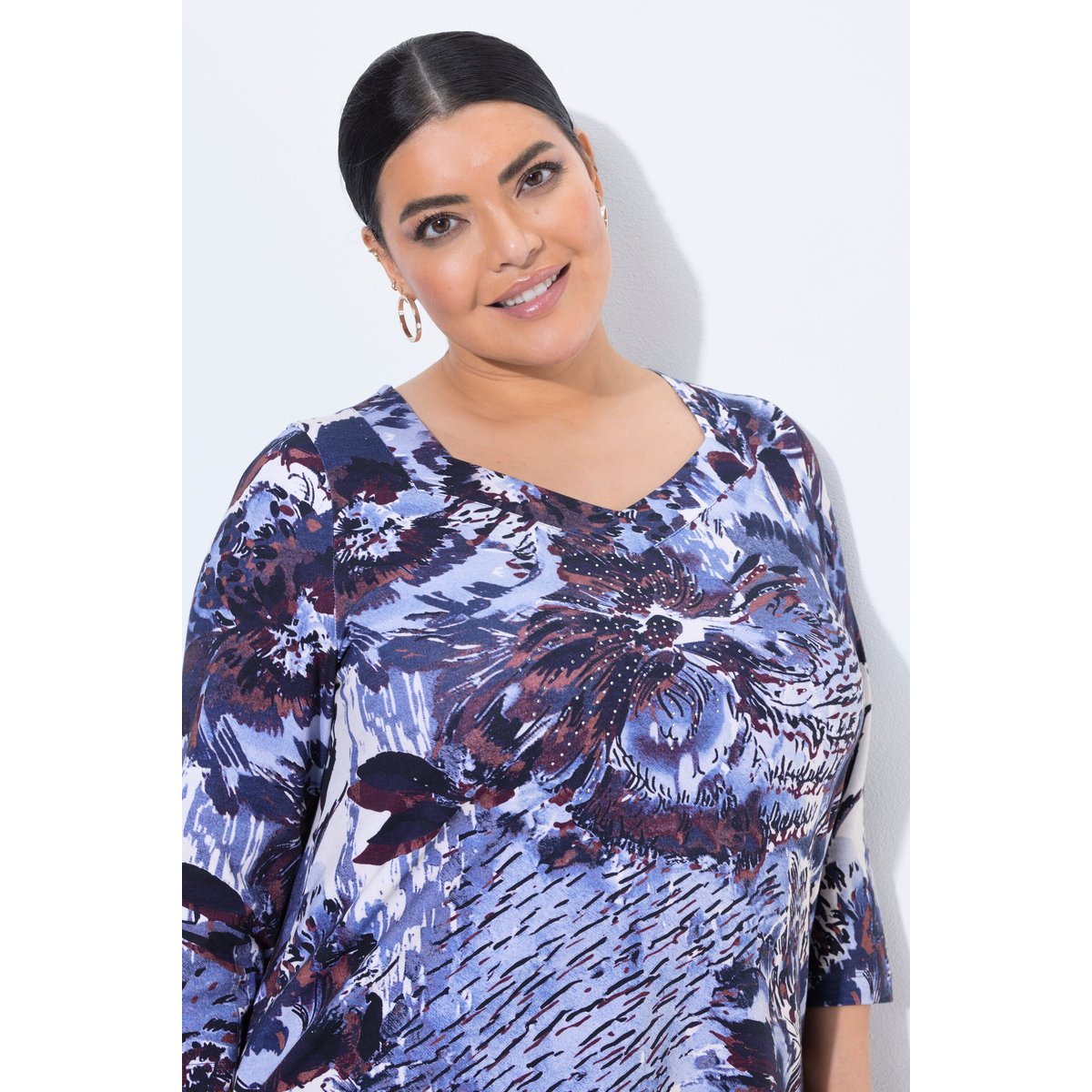 T-shirt en coton Pima marine foncé, ULLA POPKEN