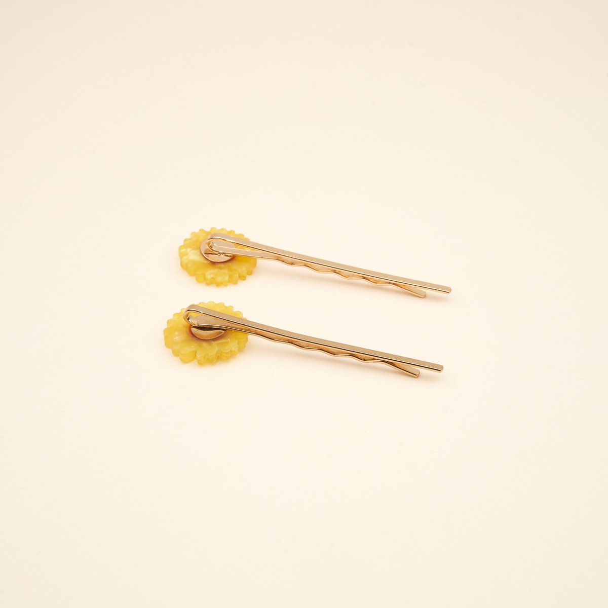Lot de 2 Barrettes fines TOURNESOL jaune tournesol, COUCOU SUZETTE