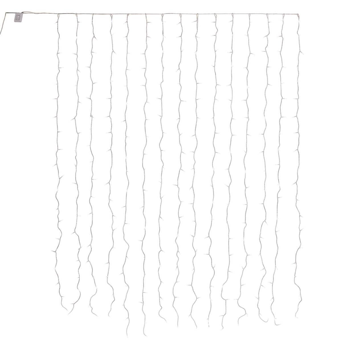 Rideau lumineux de façade d'extérieur 1,5 x 2 m 300 LED blanc chaud à effets avec minuteur sur secteur blanc froid, FEERIC LIGHTS & CHRISTMAS