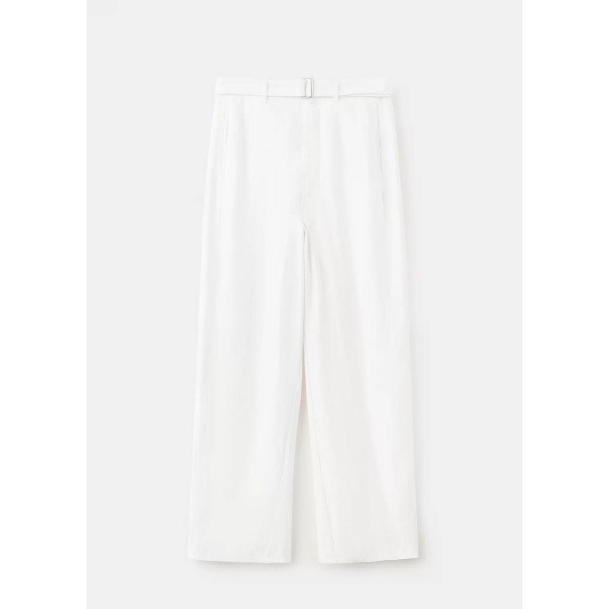 Pantalon droit avec ceinture blanc, MANGO