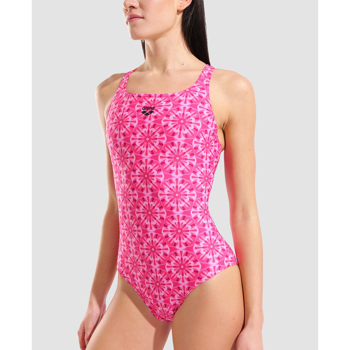 Bañador con espalda de estilo «swim pro» FLORAL estampado rosa, ARENA