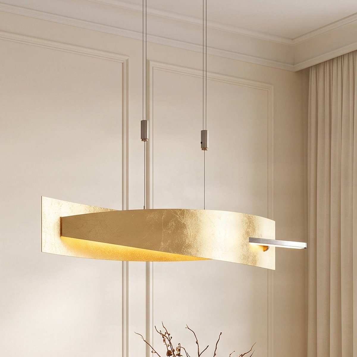 Suspension en métal moderneLED, Marija or, argent, LUCANDE
