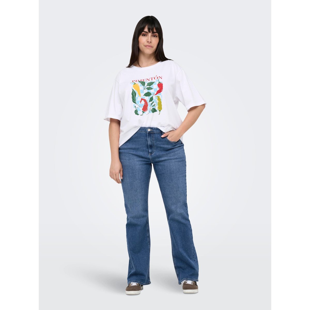 Jean Flared light blue denim, ONLY CARMAKOMA