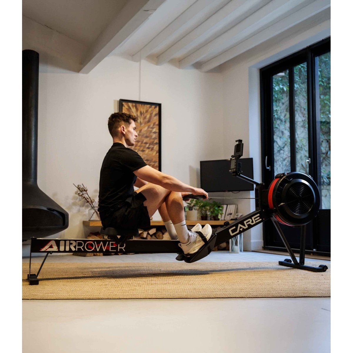 Rameur - CARE - AIR ROWER connecté noir, CARE FITNESS