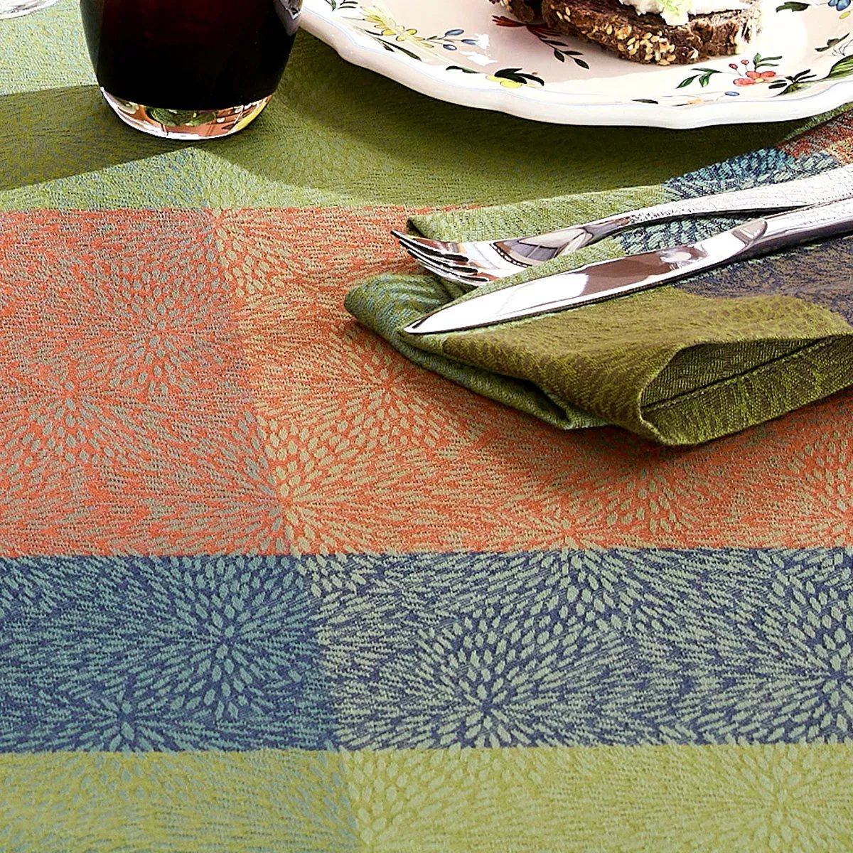 Nappe pur coton enduit MILLE BAIES shetland, GARNIER THIEBAUT