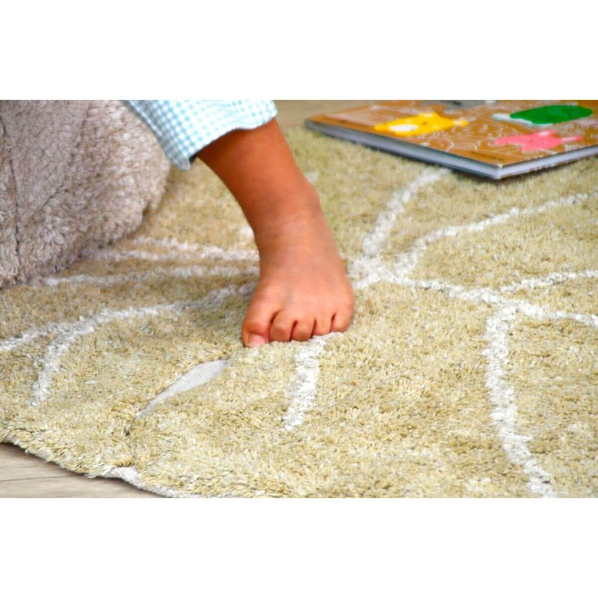 Tapis Rectangulaire en coton Mini Monstera MINI ONES vert, LORENA CANALS