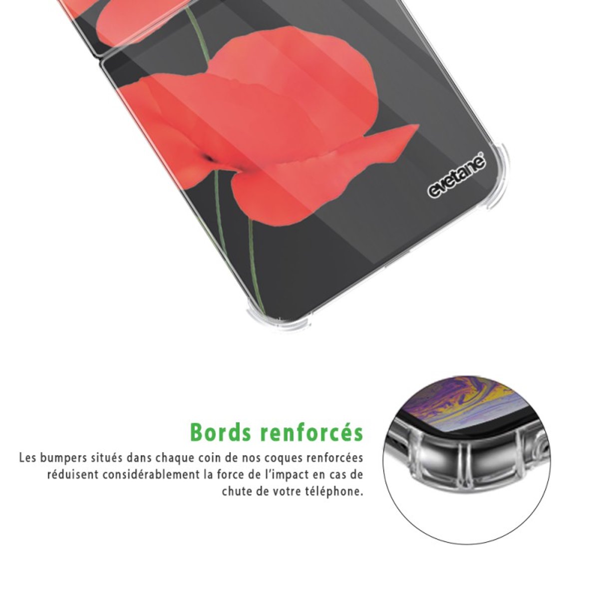 Coque souple renforcée Coque Galaxy Z Flip 4 coquelicot, EVETANE