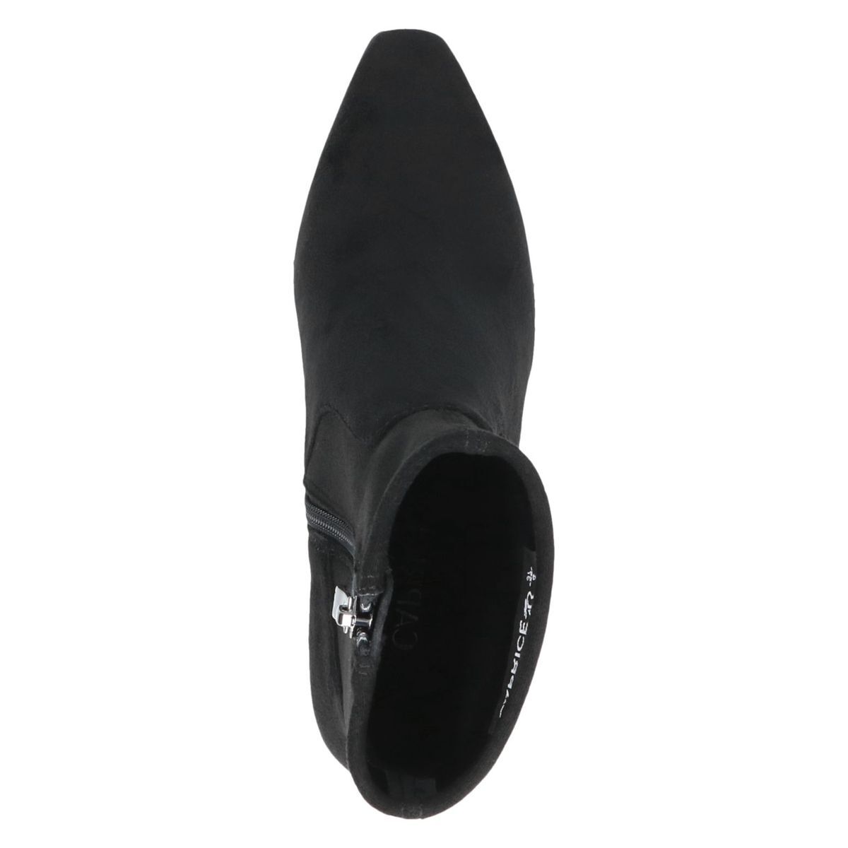 Bottine talon bloc noir cuir beige, CAPRICE