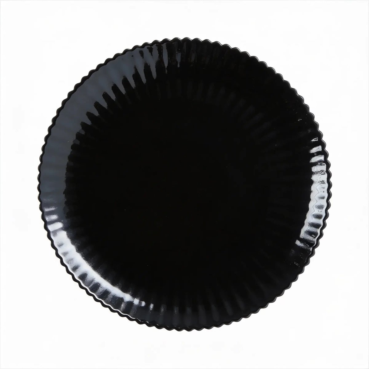 6 assiettes plates noires en verre 25 cm -BLOOM noir, LUMINARC
