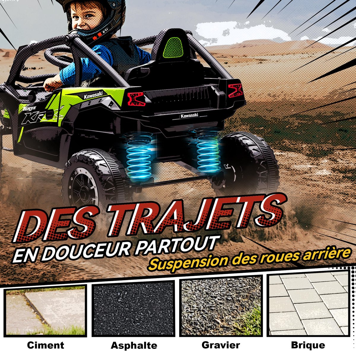 UTV électrique pour enfants PP Noir noir, AIYAPLAY