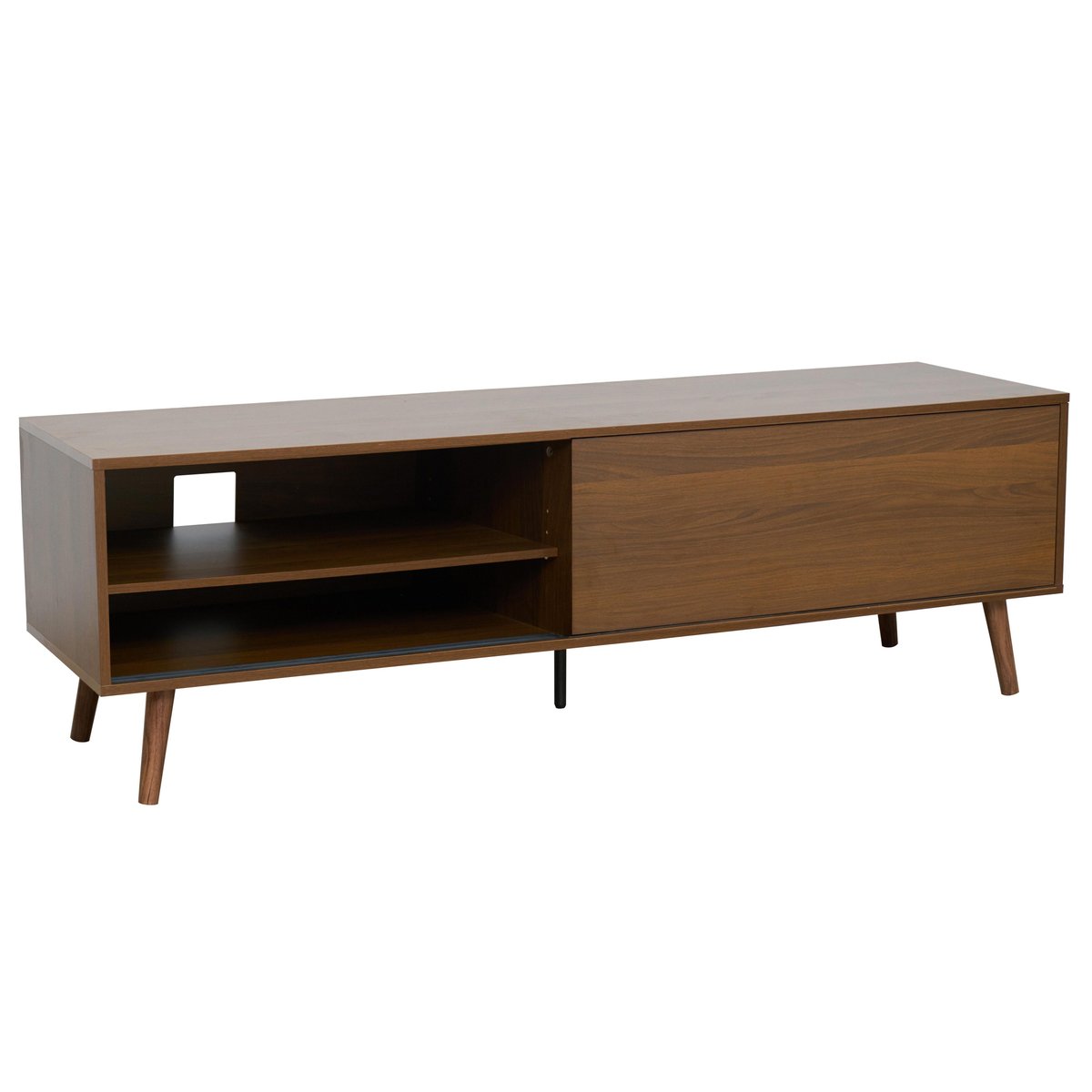 Meuble TV en mélaminé 160 cm, JENA marron, OVIALA