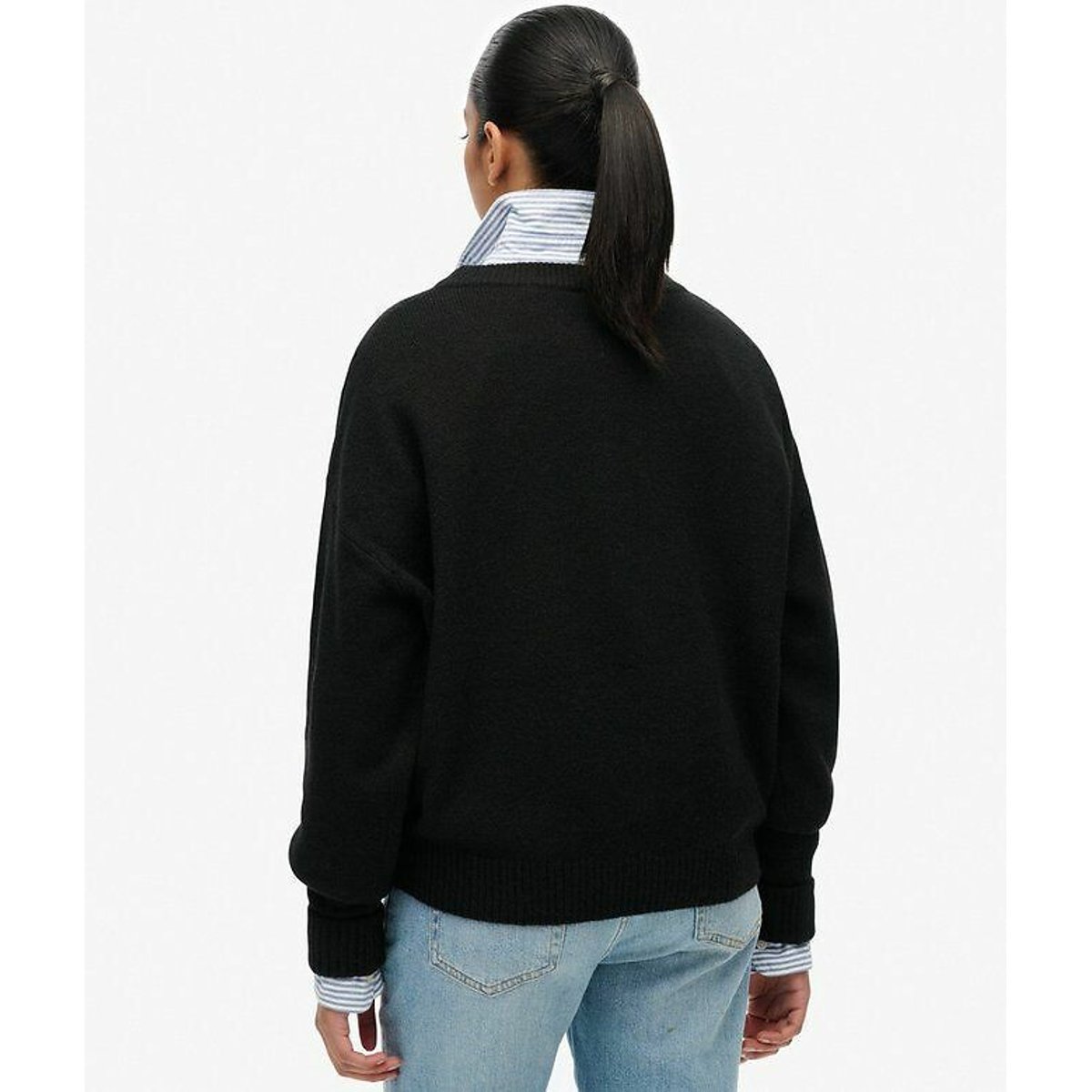 Loose-Fitting Crew Neck Jumper black, SUPERDRY