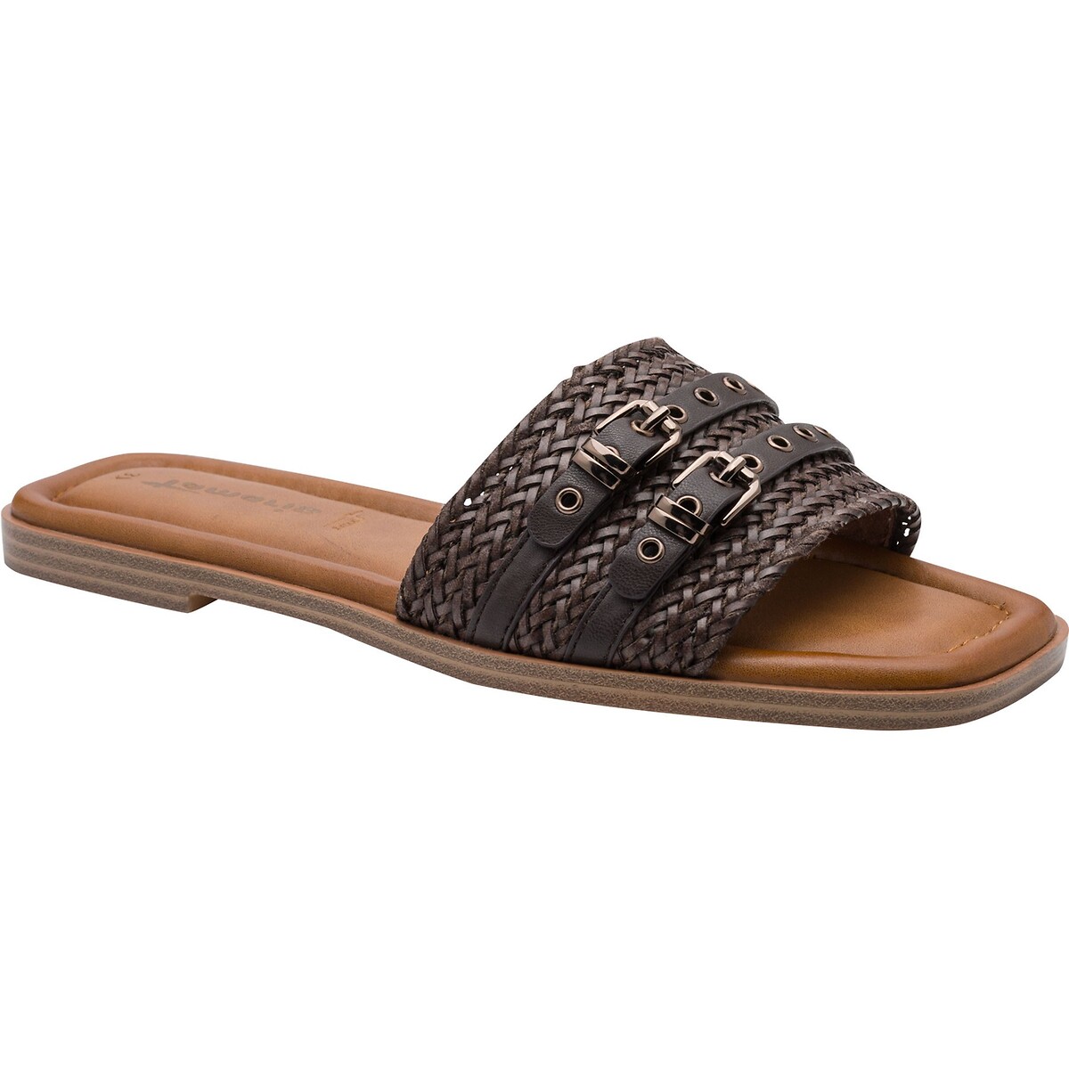 Mules plates marron, TAMARIS