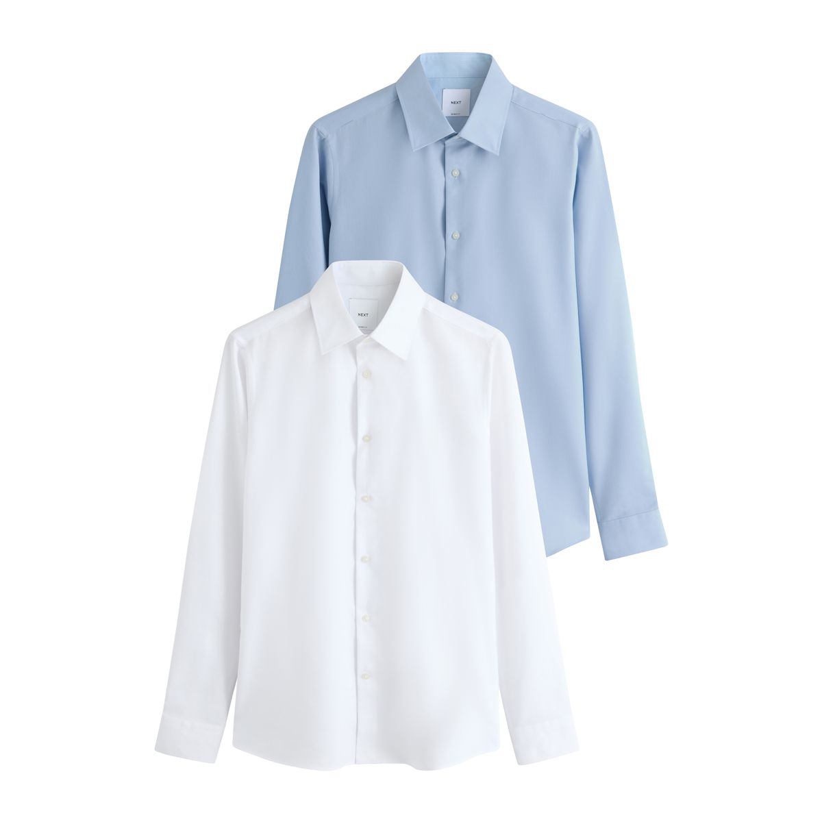 Chemise slim entretien facile, lot de 2 bleu/blanc, NEXT
