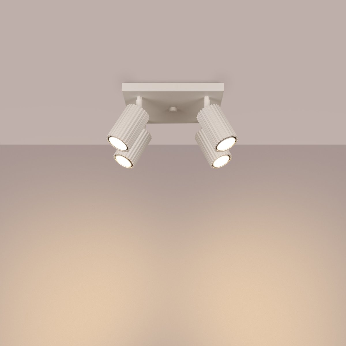 Plafonnier Aluminium Beige GU10 4 Karbon beige, EDEN