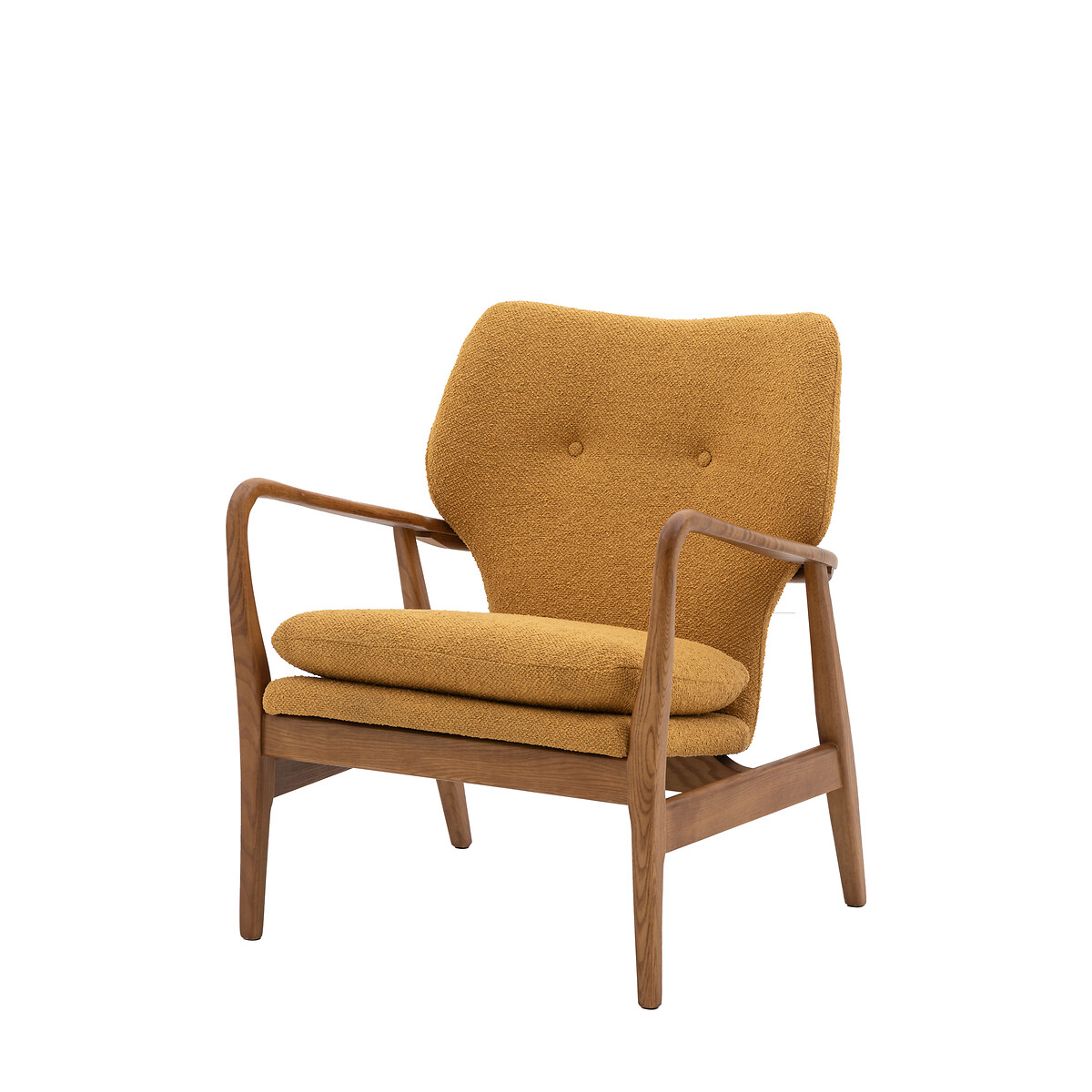 Jeni Textured Boucle Mid Century Armchair ochre, ÉDITÉ