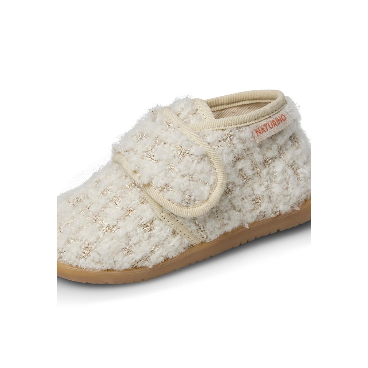 Pantoufles en tissu HOME blanc crème, NATURINO