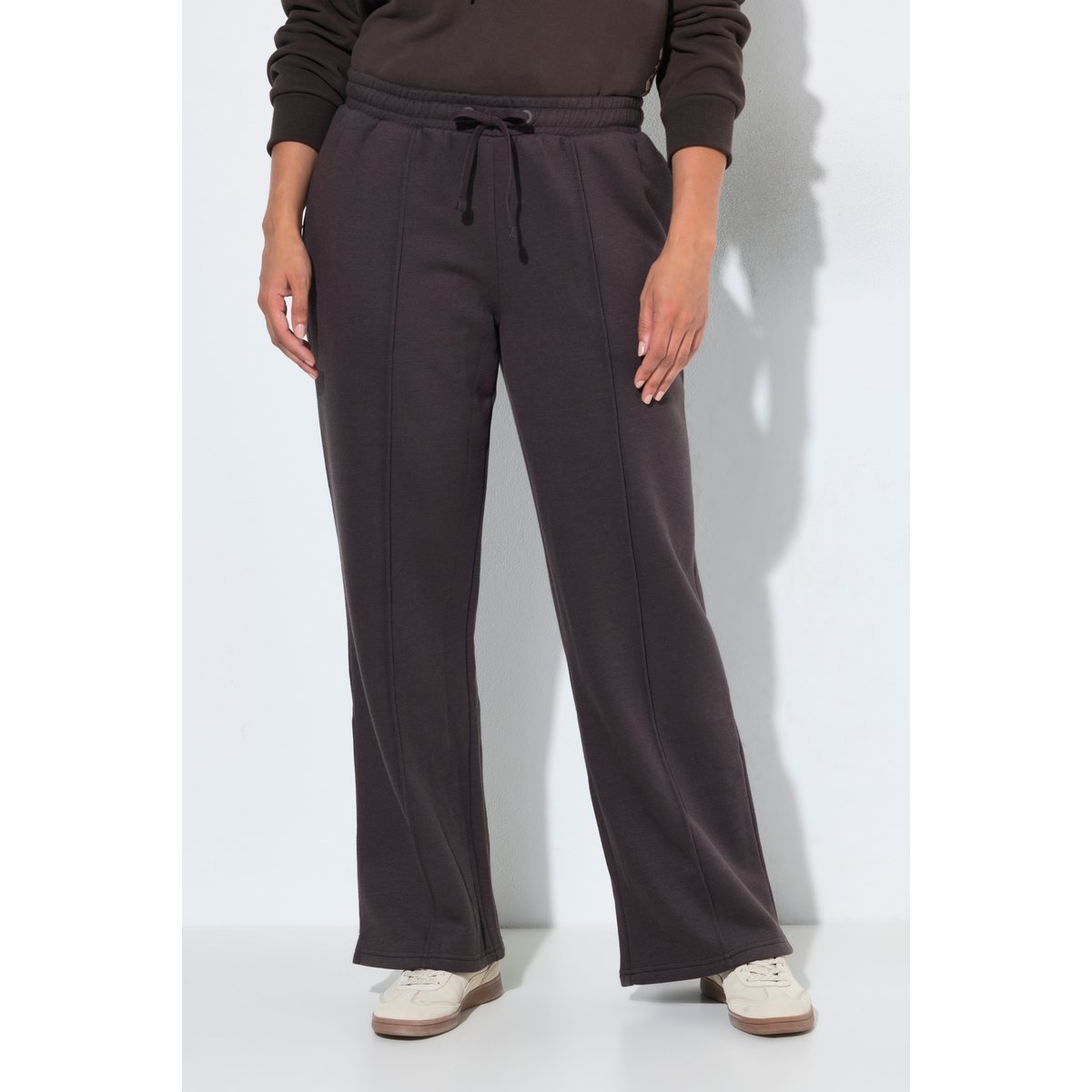 Pantalon de jogging large à taille élastique acajou, ULLA POPKEN