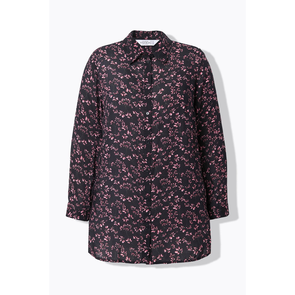 Chemisier coupe Boxy, imprimé floral intégral noir, STUDIO UNTOLD