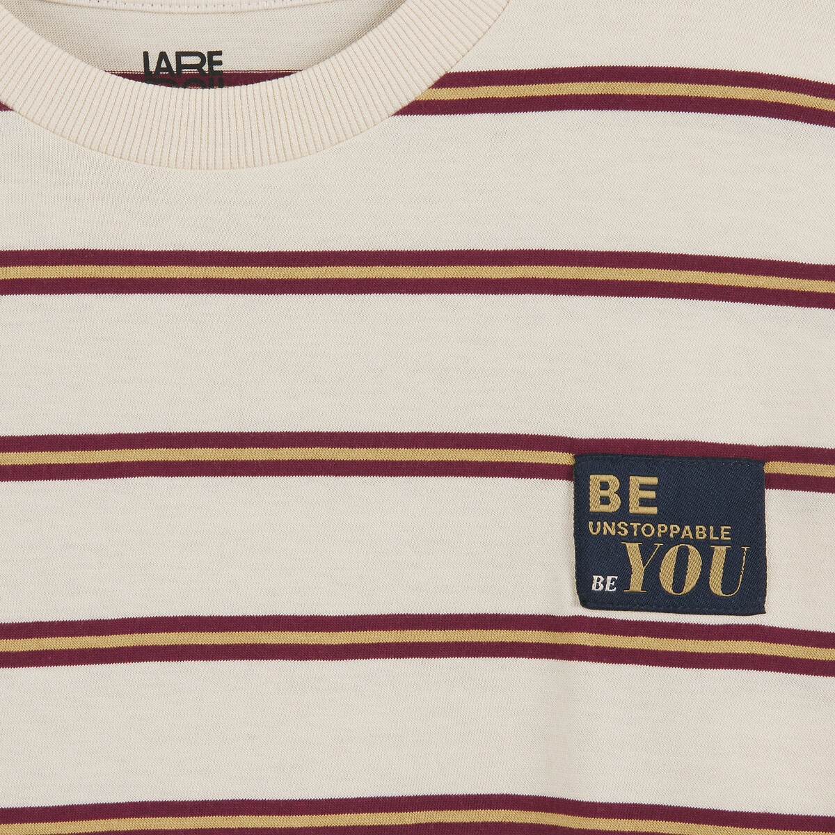 Striped Long Sleeve T-Shirt burgundy striped , LA REDOUTE COLLECTIONS