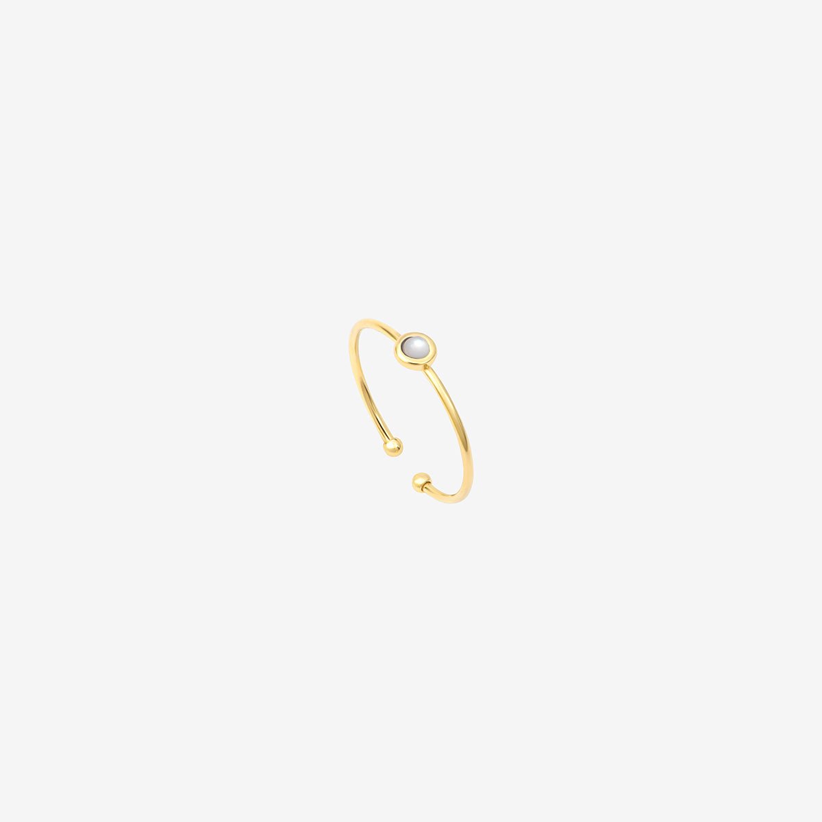 Bague plaqué or nacre blanche - tiny blanc, CAROLINE NAJMAN
