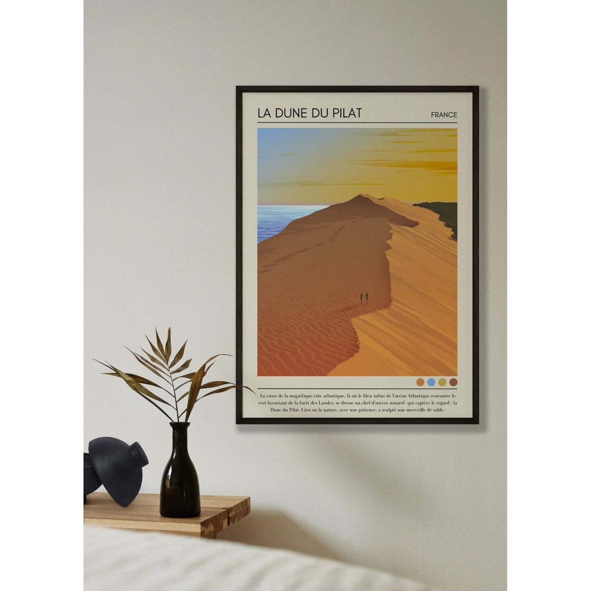 Affiche La Dune du Pilat Vintage blanc, L'AFFICHERIE