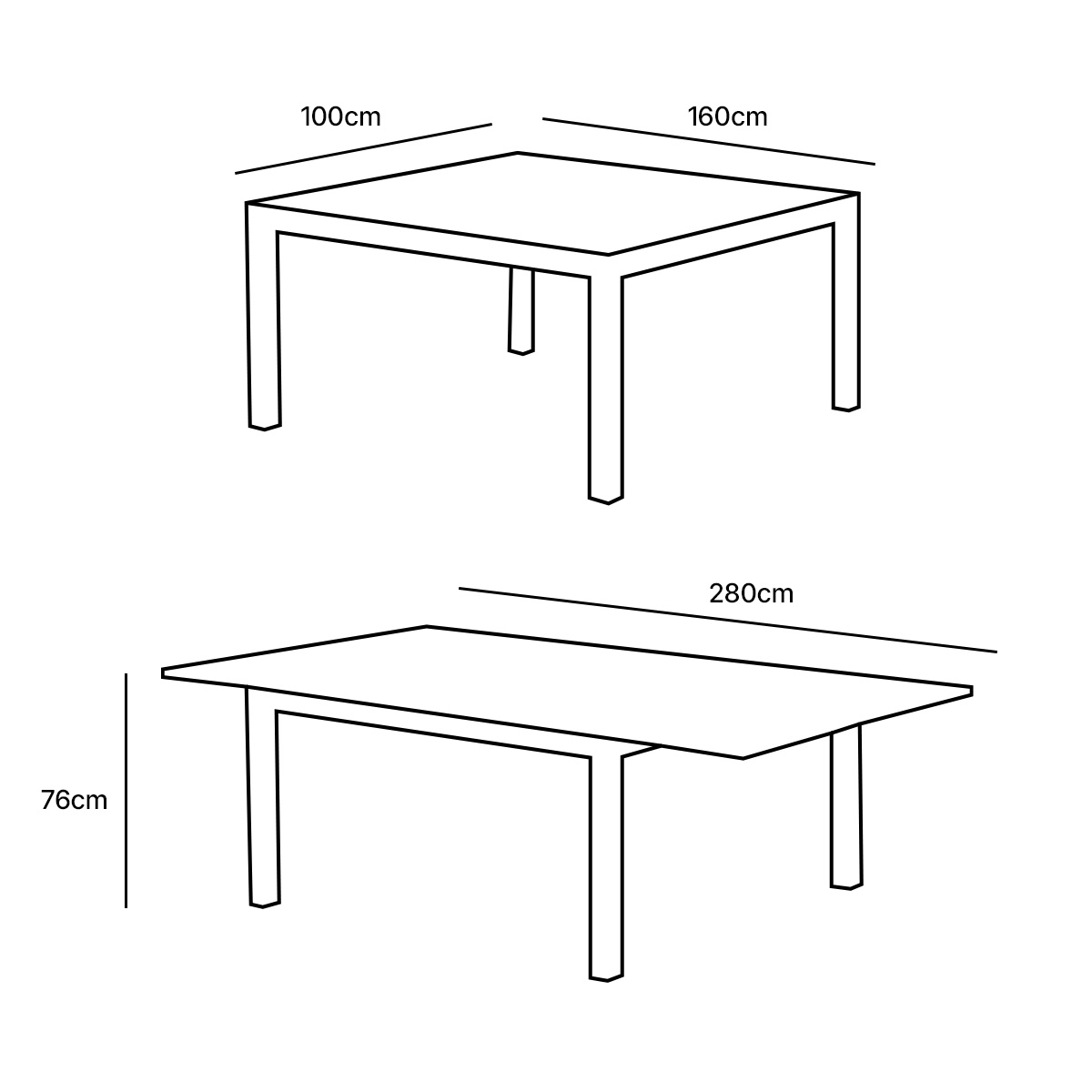 Table en aluminium TULUM blanc, WILSA GARDEN