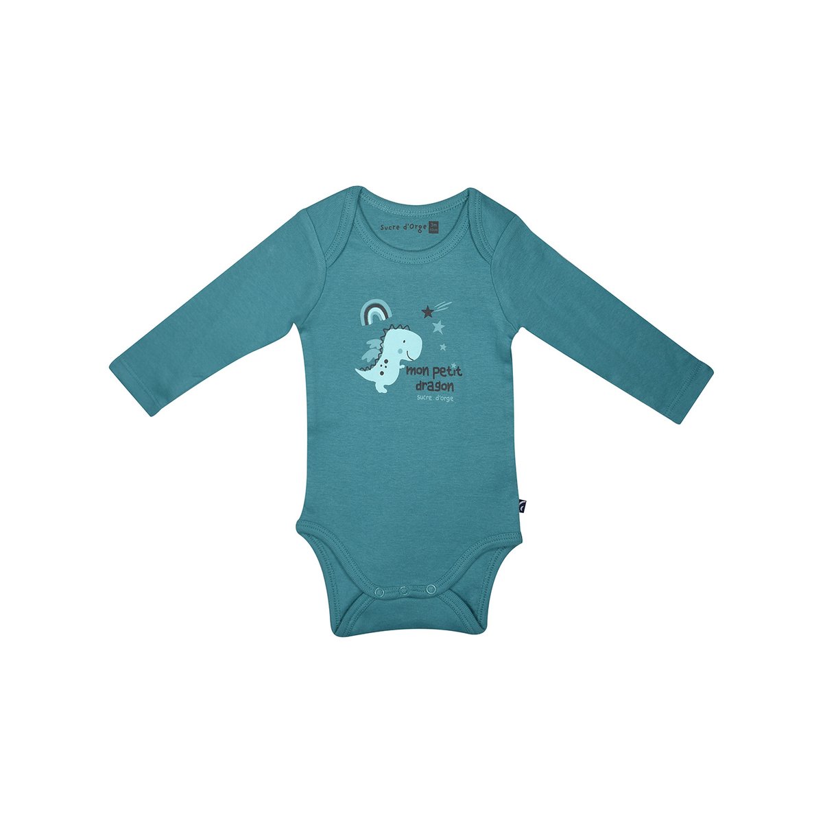 Lot de 3 bodies ider manches longues bebe vert, SUCRE D'ORGE