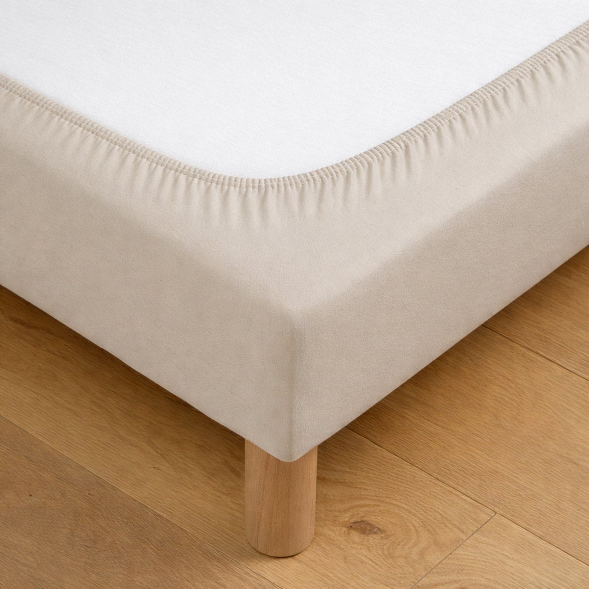 Cache sommier jersey coton extensible beige, TOISON D OR