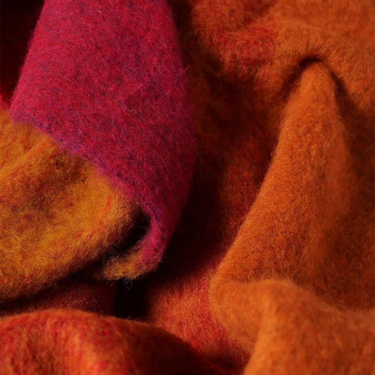 Plaid laine & autres fibres MOHAIRA AMBRE flamboyant, GARNIER THIEBAUT