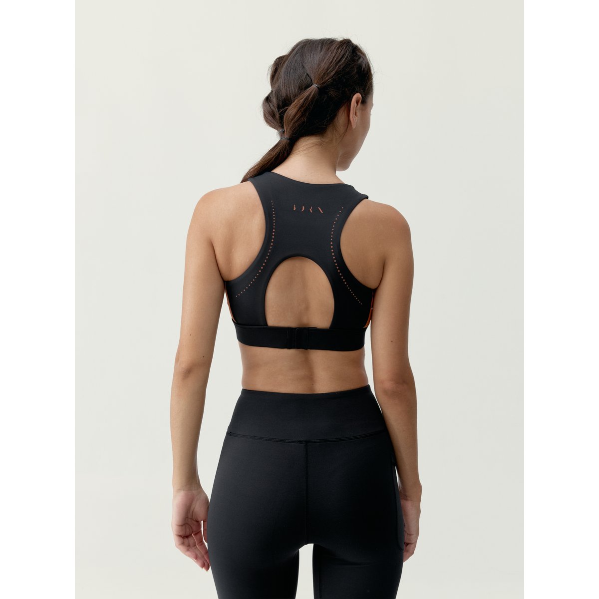 Brassière de sport femme Tao Maintien élevé séchage rapide noir/tuile, BORN