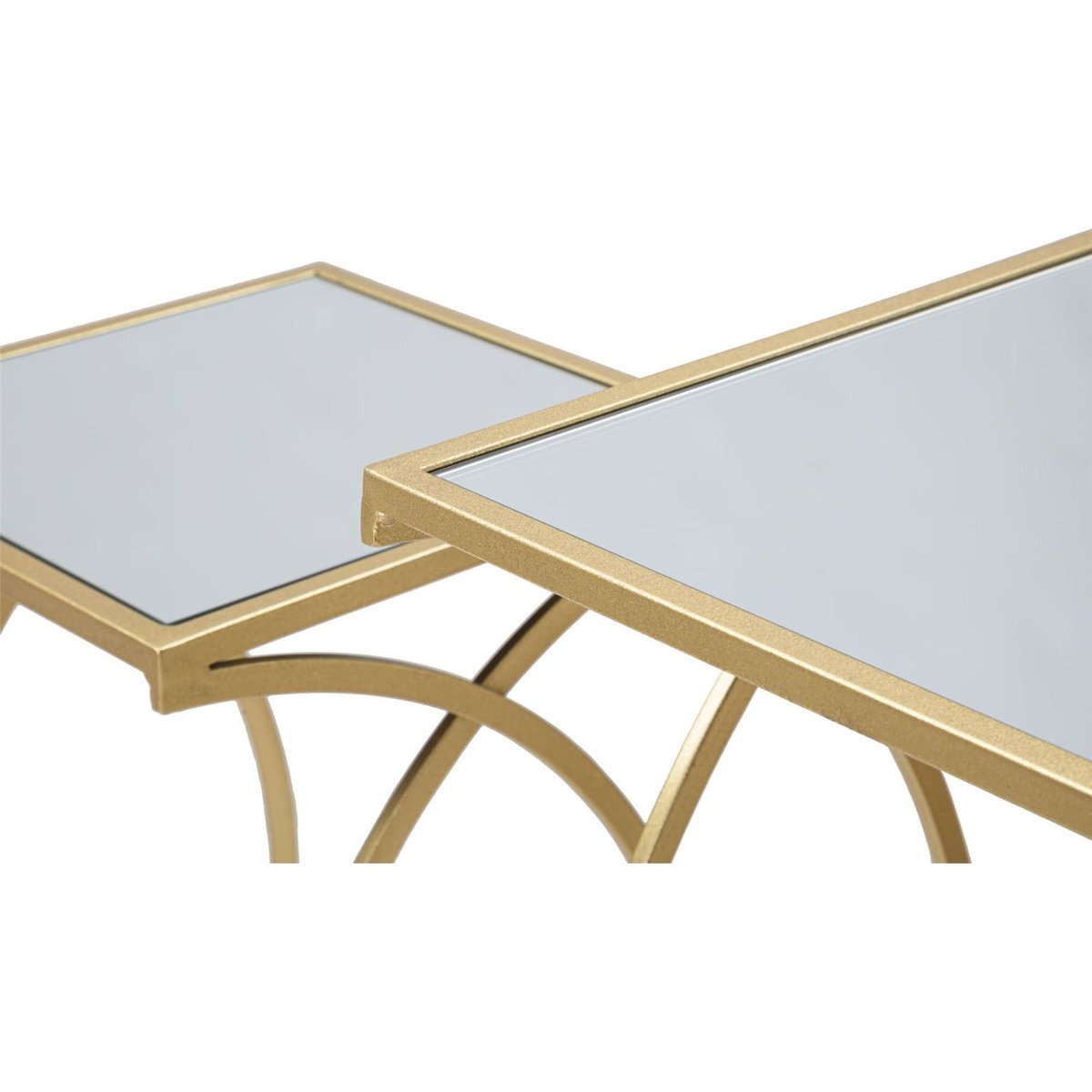 Lot de 2 bouts de canapé plateau miroir GLAM doré, RECOLLECTION